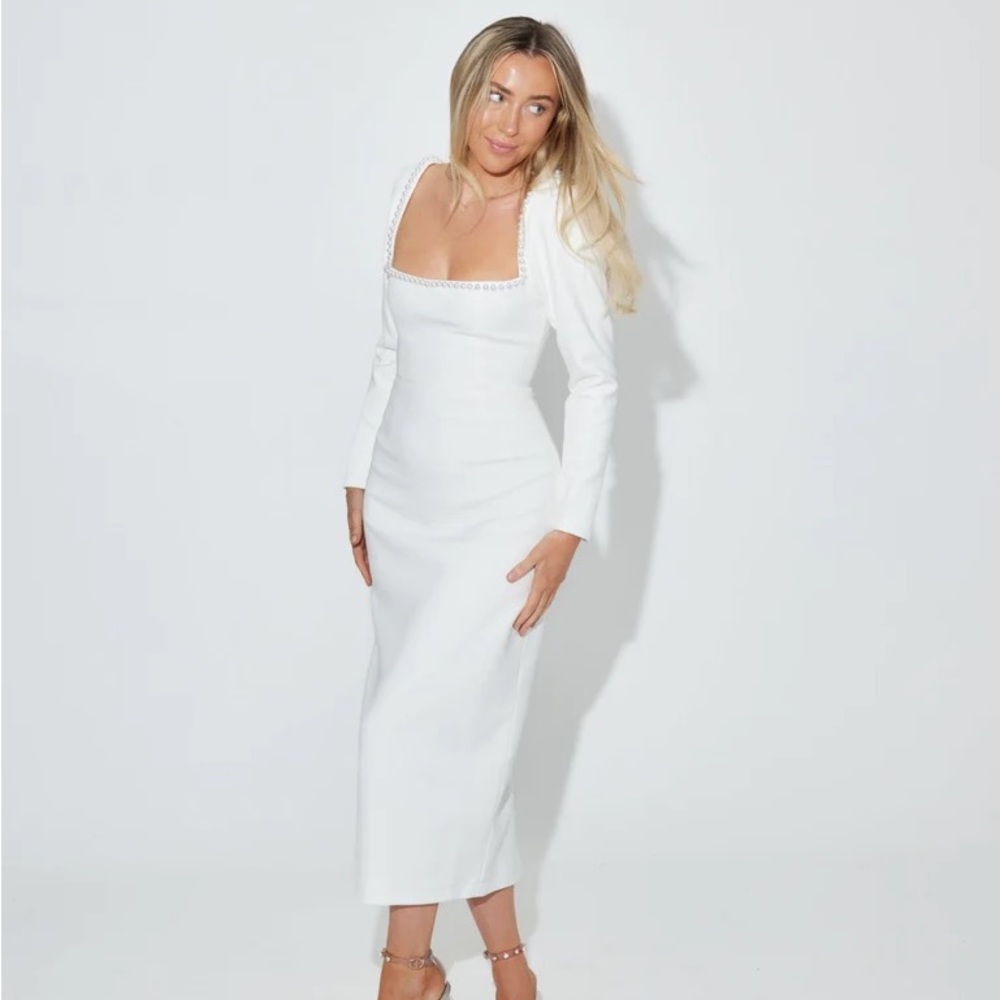 Oddmuse The Ultimate Muse Midi Pearl Dress | White